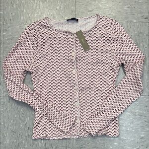 JCrew Pink Cotton Pointelle Cardigan NWT SZ Small